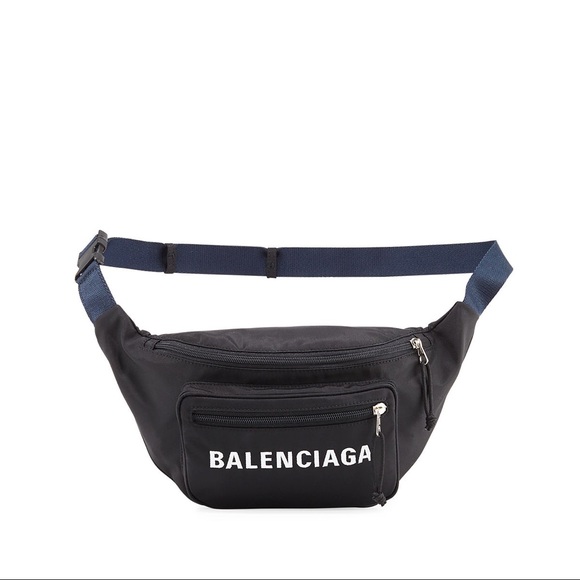 Balenciaga Handbags - Balenciaga Black & Navy Wheel Pouch Waist/Cross